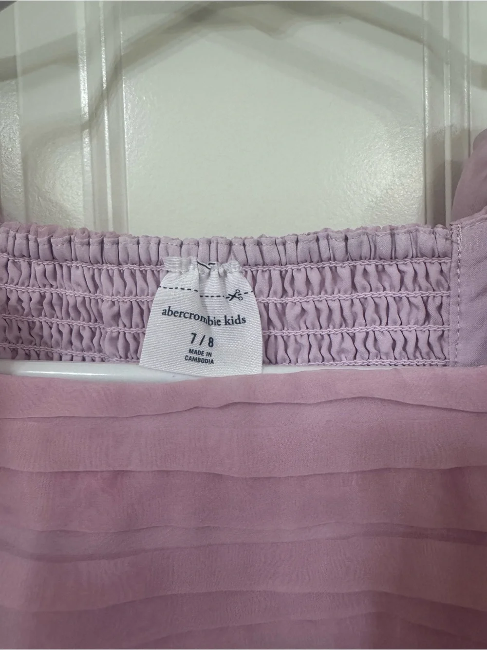 Girls' Puff Sleeve Party Dress - Light pink
